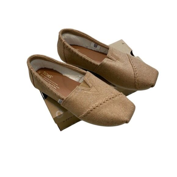 TOMS NIB Womens Seasonal Classic Wool/Faux Shearling Lined Slip On Toffee Size 7 - Picture 4 of 11